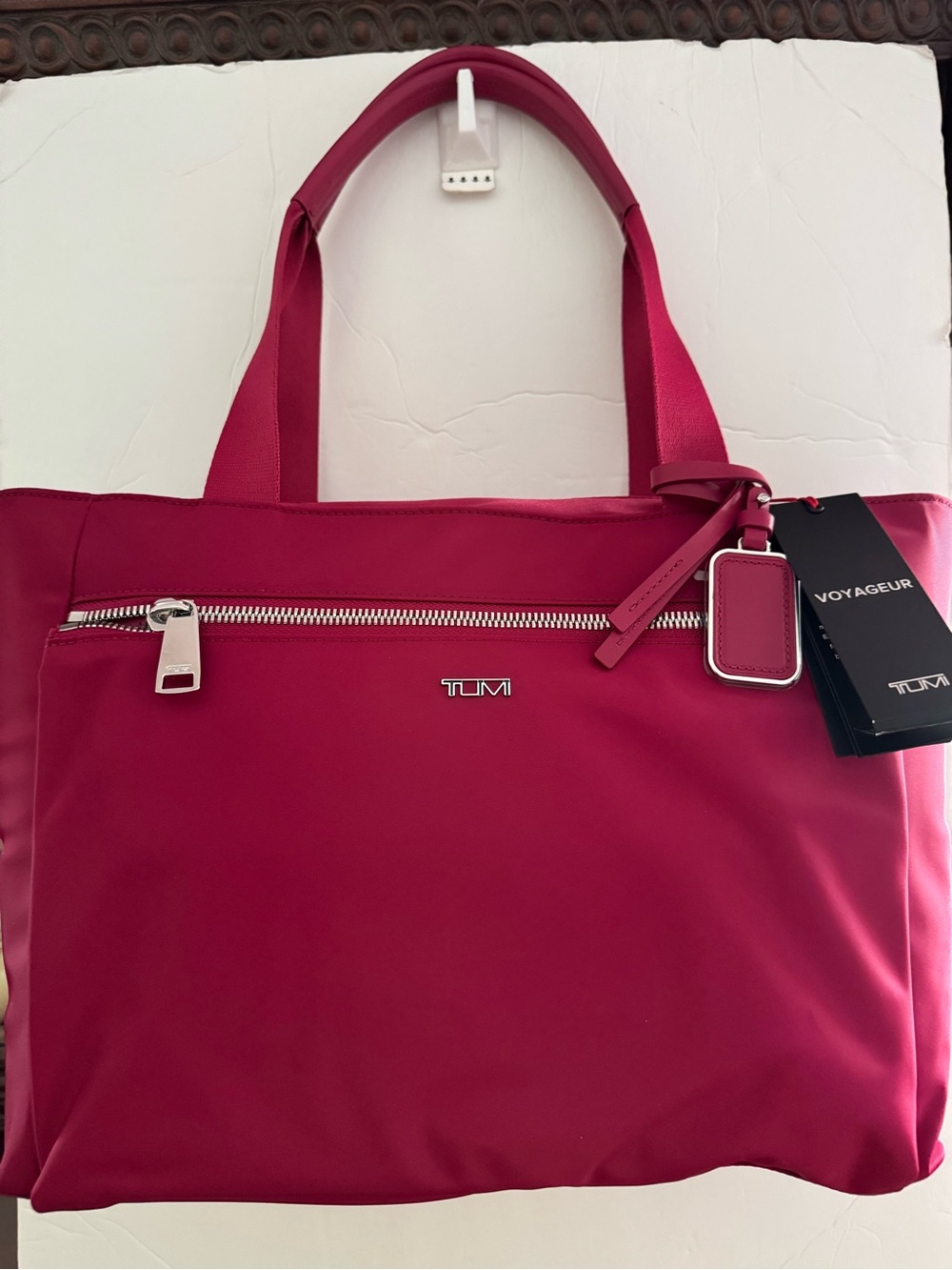 Tumi Voyageur Raspberry Pink Nylon Tote